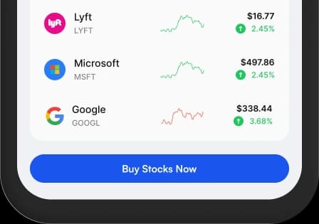 Invest preview showing stock prices